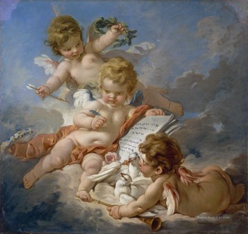 klassisch Werke - Cupids Allegorie der Poesie Francois Boucher Klassiker Rokoko